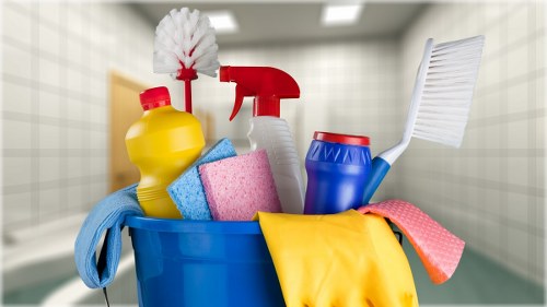 Domestic cleaner working in a SE1 apartment kitchen