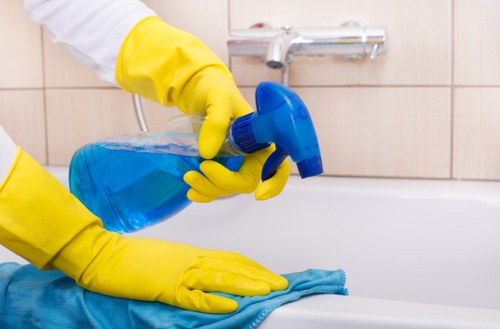 Technician treating a stained mattress in a central London home