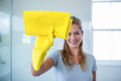 Careful spot cleaning on office seating in SE1